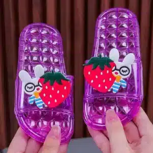 Claquettes Transparentes Lapin Fraise 1