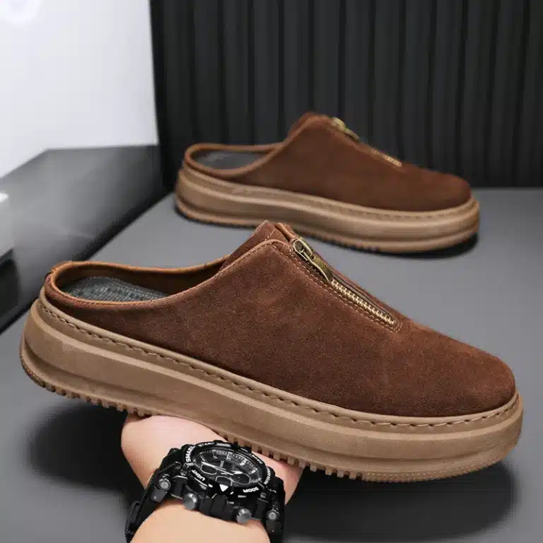 Chaussons Mules Fermeture Zip Homme 1
