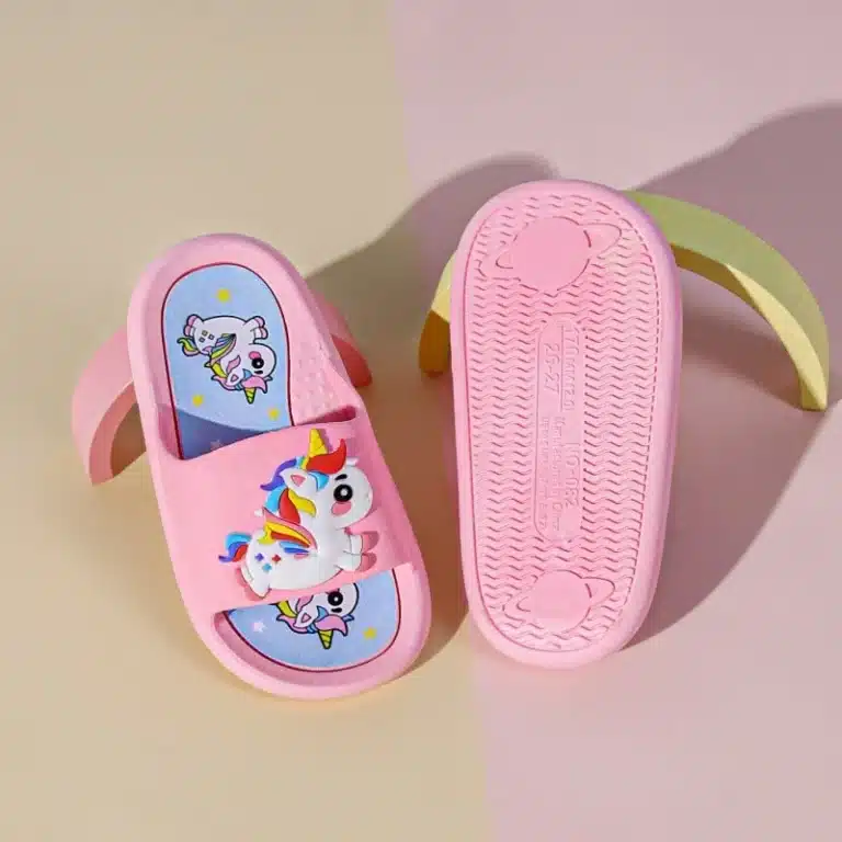 Claquettes Roses Licorne Kawaii 5