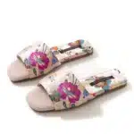 Claquettes Brodées Japonaises Fleuries 3