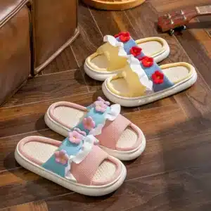 Claquettes Mules Fleurs Brodées 1