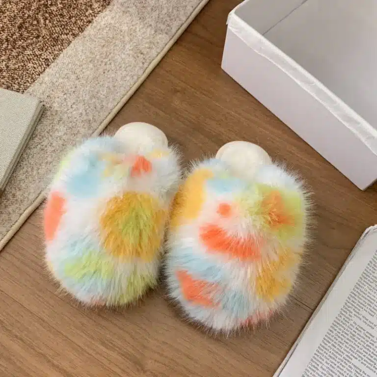 Chaussons Femme Fausse Fourrure Colorée 1