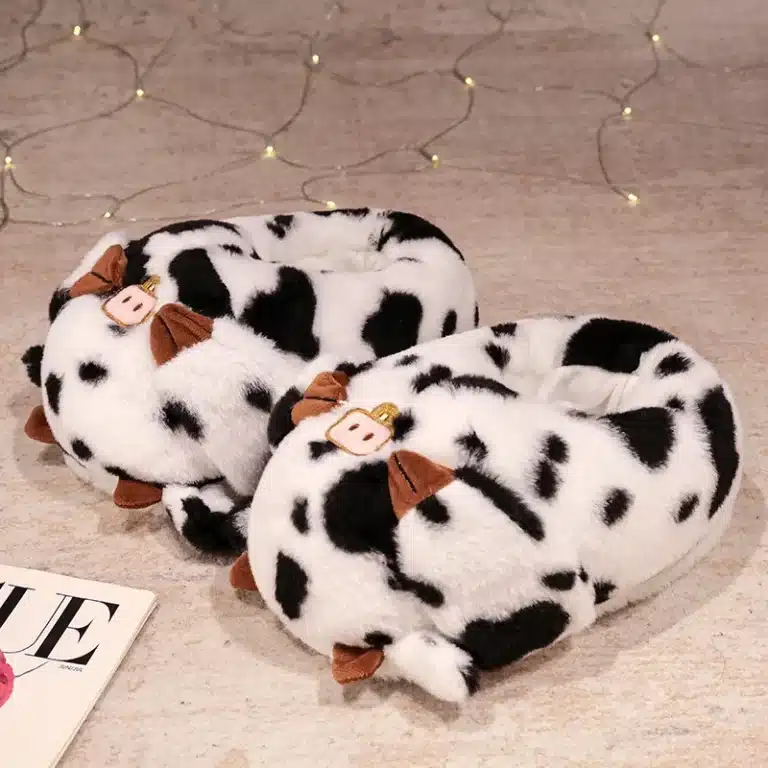 Pantoufles Moelleuses Enveloppantes Vache 2