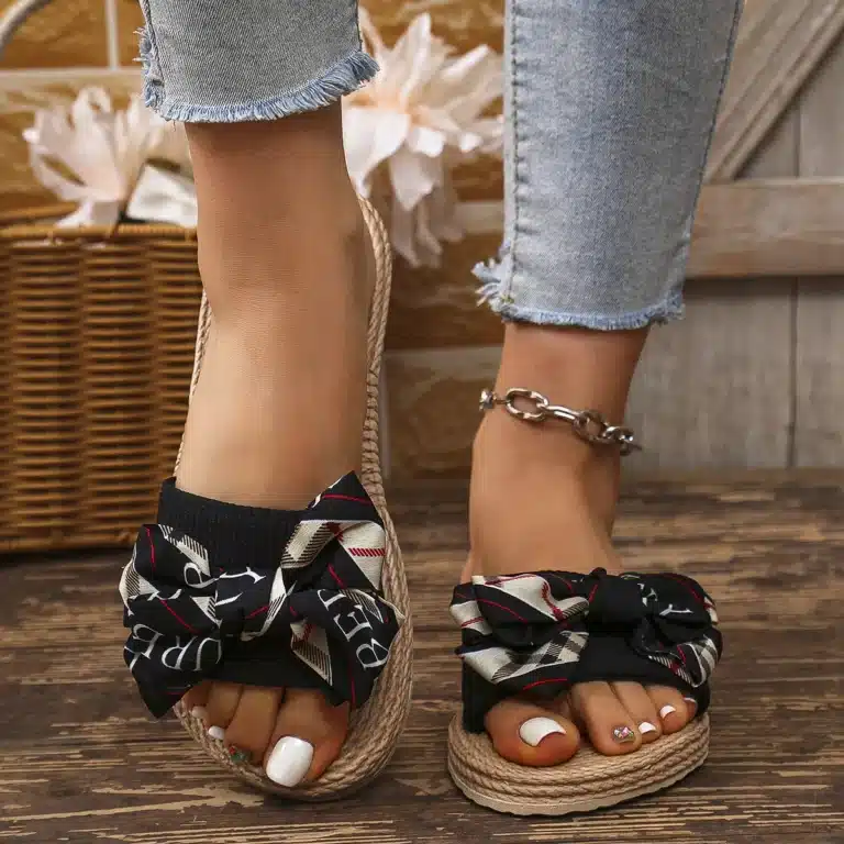 Claquettes Bohème Corde Et Nœud Femme 2