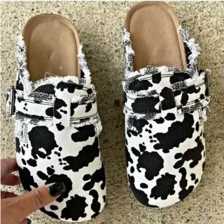 Chaussons Sabots Imprimé Vache 1