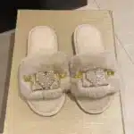 Claquettes Hiver Fourrure Strass 1