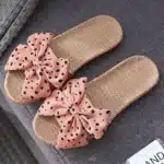 Claquettes En Lin Noeud Papillon Femme 6