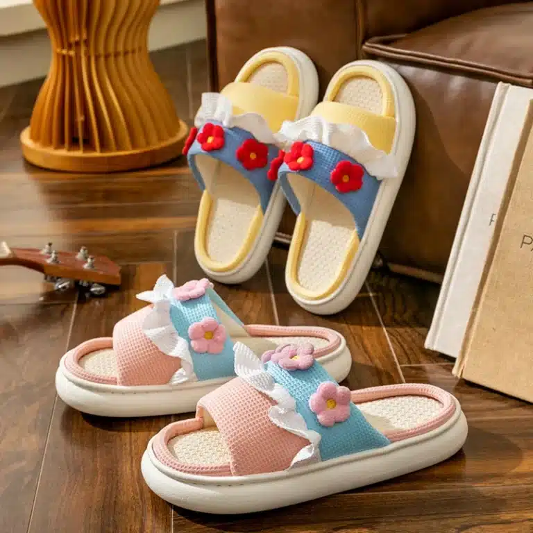 Claquettes Mules Fleurs Brodées 5