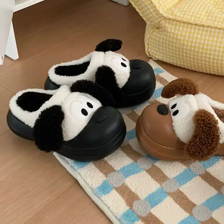 Pantoufles Chien Peluche 3