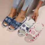 Pantoufles Ouvertes Motif Chat 1