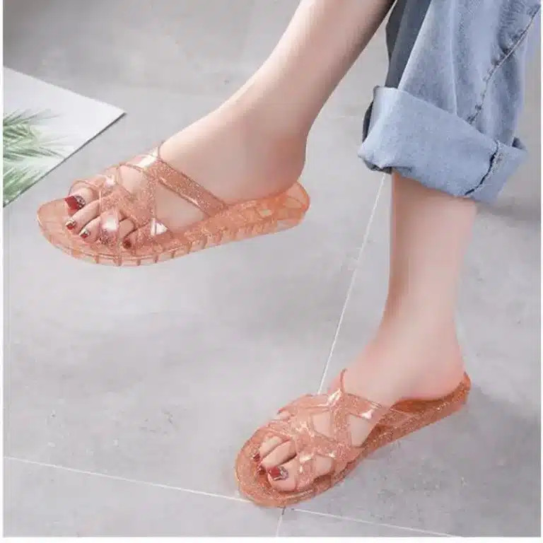 Claquettes Transparentes Pailletées 4