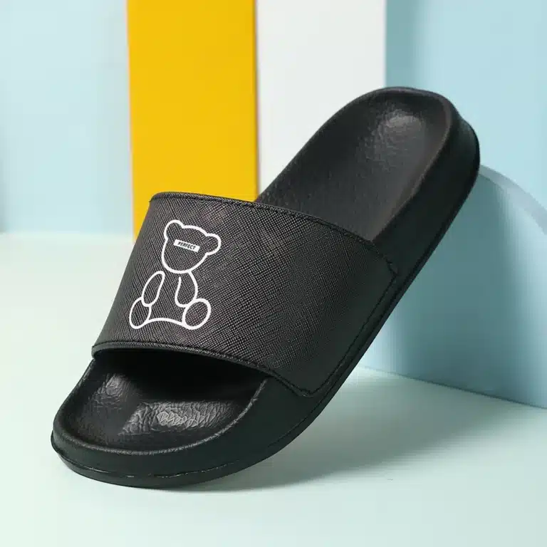 Claquettes Noires Enfant Ourson 2
