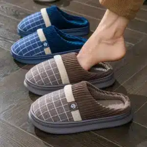 Pantoufles Grande Taille A Carreaux 1