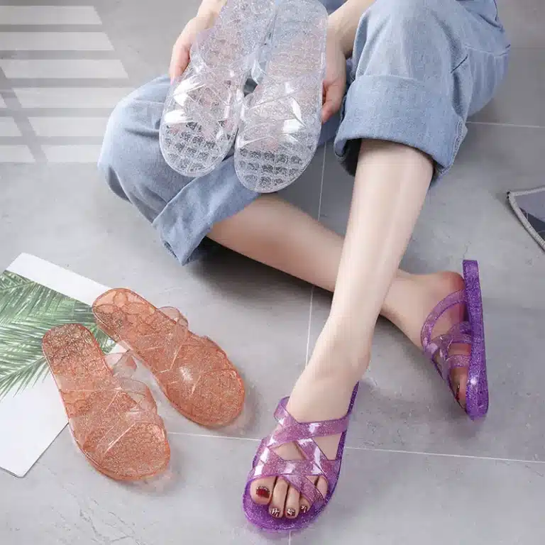 Claquettes Transparentes Pailletées 1