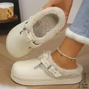 Chaussons Mules Imperméables Avec Fourrure 1