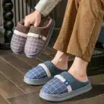 Pantoufles Grande Taille A Carreaux 2