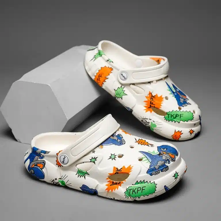 Sabots Blancs Dinosaure Enfant 2