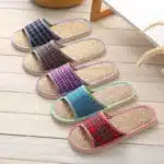 Claquettes Paille À Carreaux 1