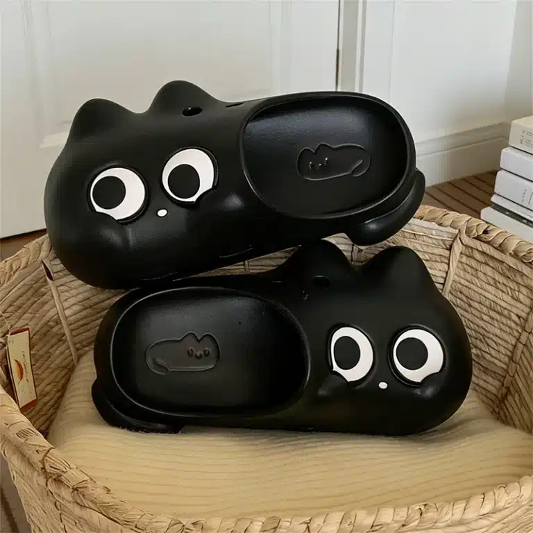 Chaussons Claquettes Tête De Chat 3