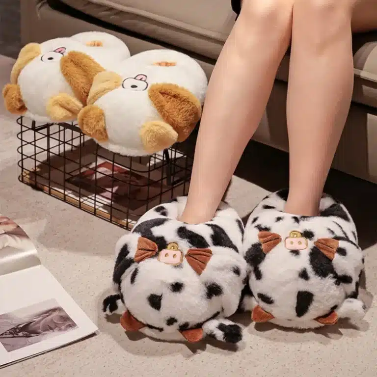 Pantoufles Moelleuses Enveloppantes Vache 1