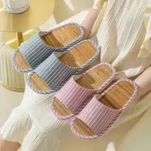 Claquettes Rayées Bambou 1