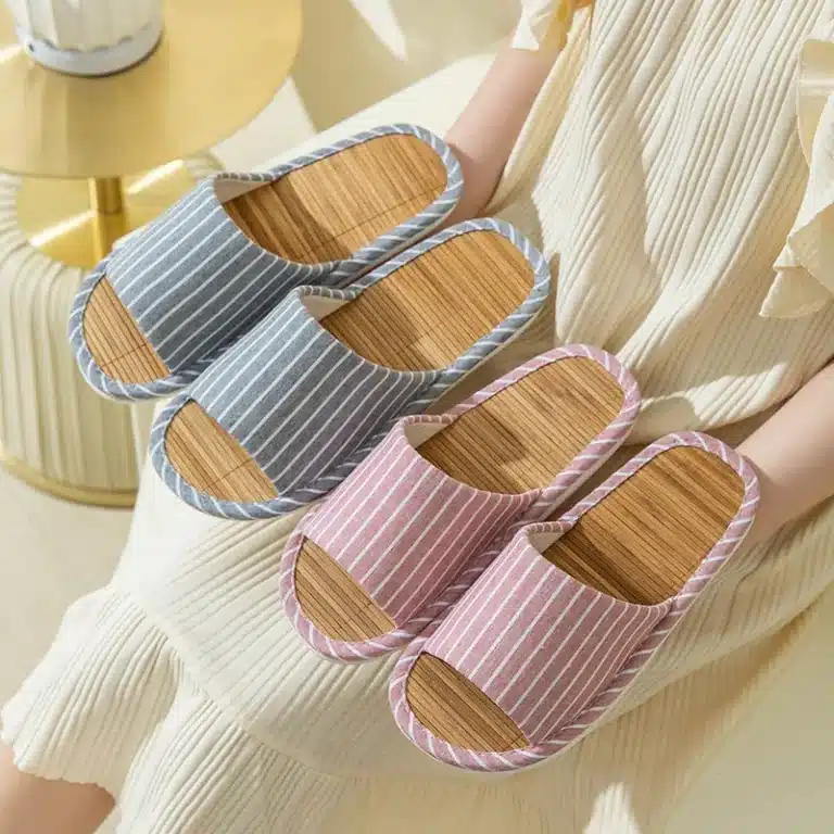 Claquettes Rayées Bambou 1