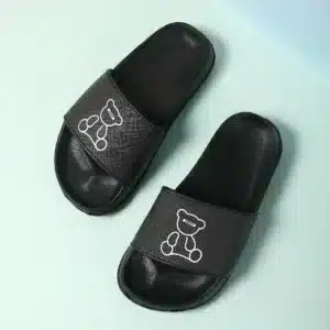 Claquettes Noires Enfant Ourson 1