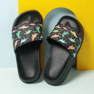 Chaussons Noirs Dinosaure Enfant 1