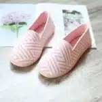 Nouvelles pantoufles thermiques antidérapantes pour femme, collection Printemps-Automne 2026, en tricot, pour la maison, semelle souple, chaussures d'intérieur 4