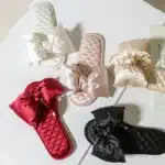 Pantoufles Claquettes Satin Pois Brillants 4