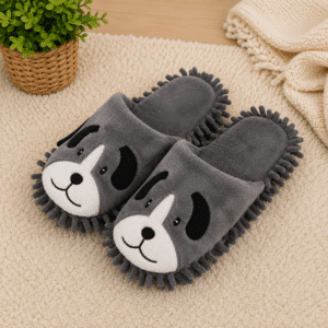 Chaussons Chien Gris Nettoyage Sol