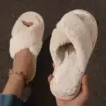 Chaussons Ouverts Fourrés Moelleux Femme 2