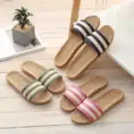 Claquettes Rayées Naturelles Femme 4