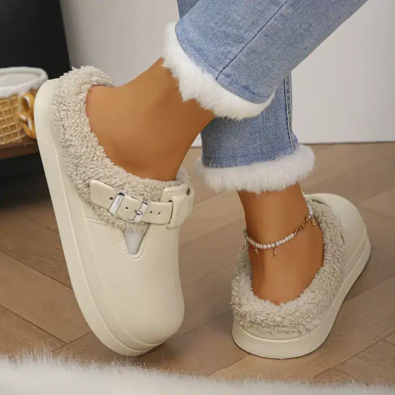 Chaussons Mules Imperméables Avec Fourrure 4