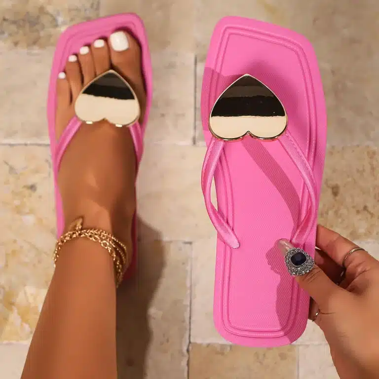 Tongs Cœur Miroir Femme 1